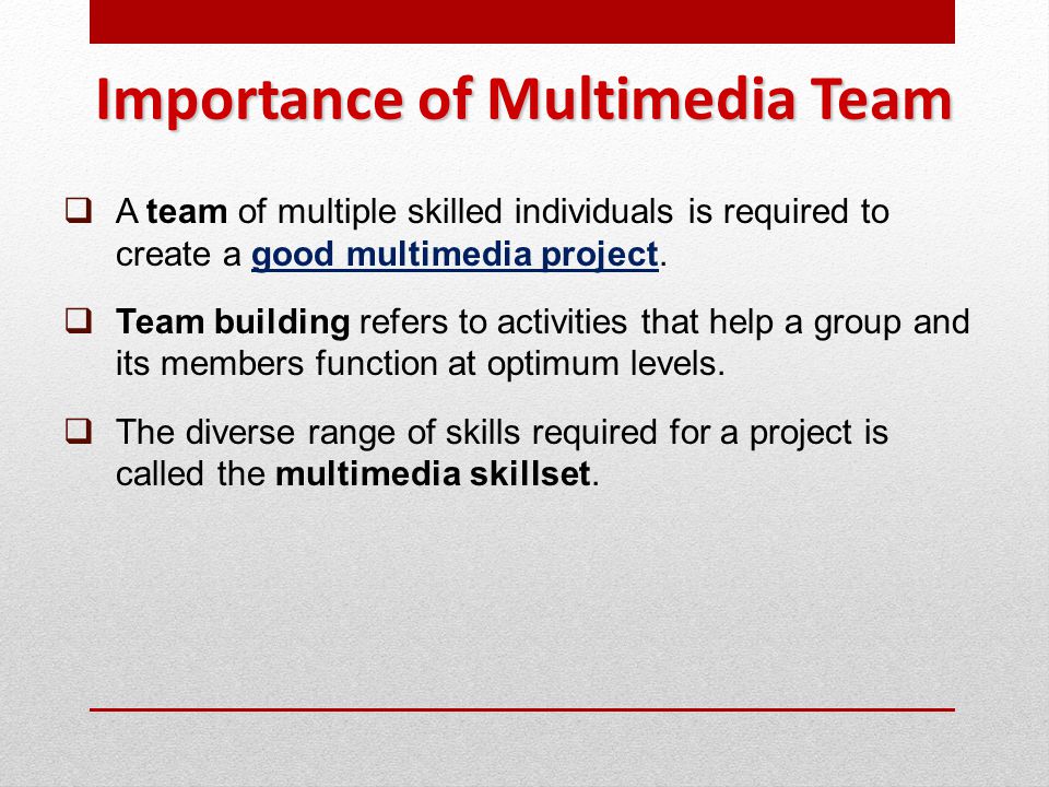 Importance of Multimedia Team