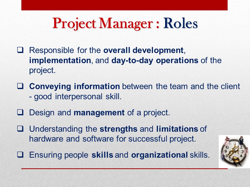 Project Manager : Roles