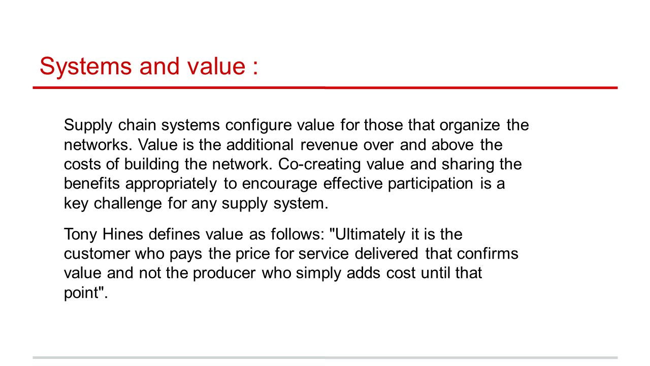 Systems and value :