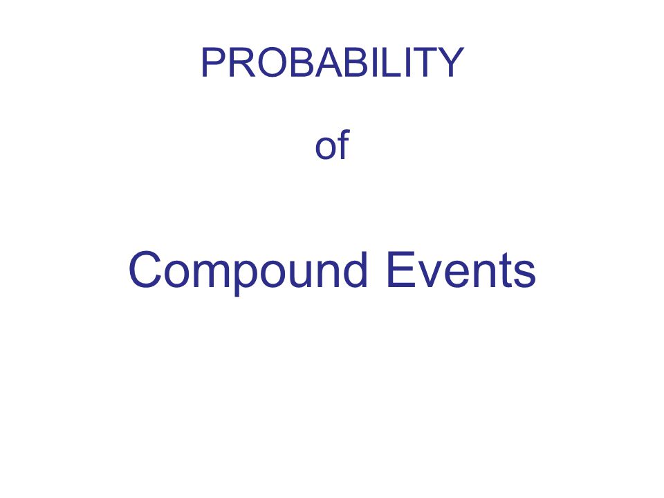 PROBABILITY of Compound Events