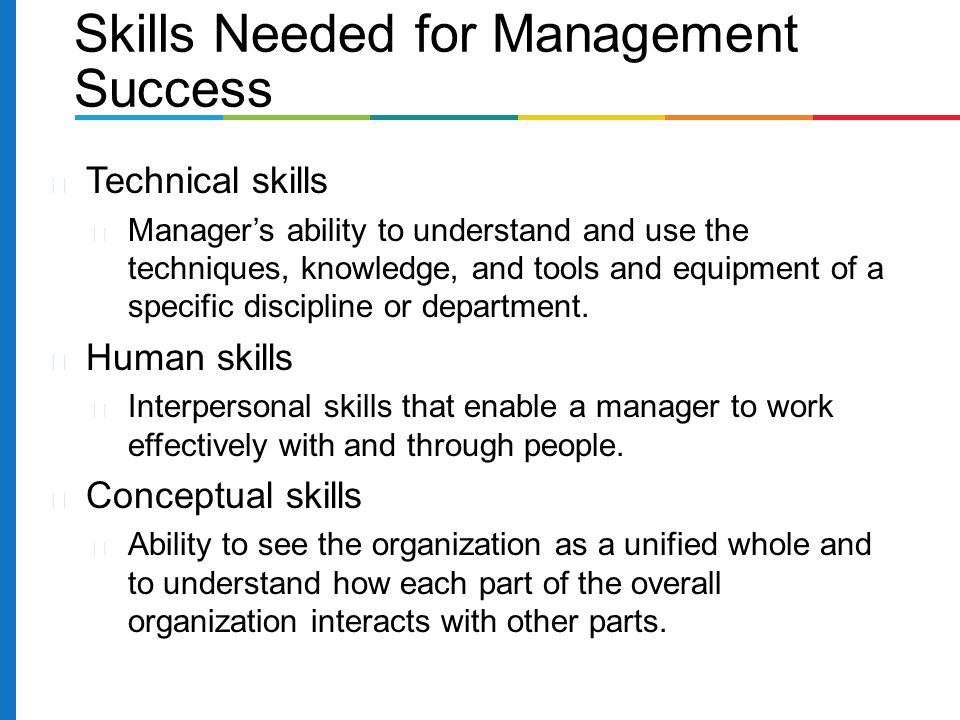 Skills Needed for Management Success