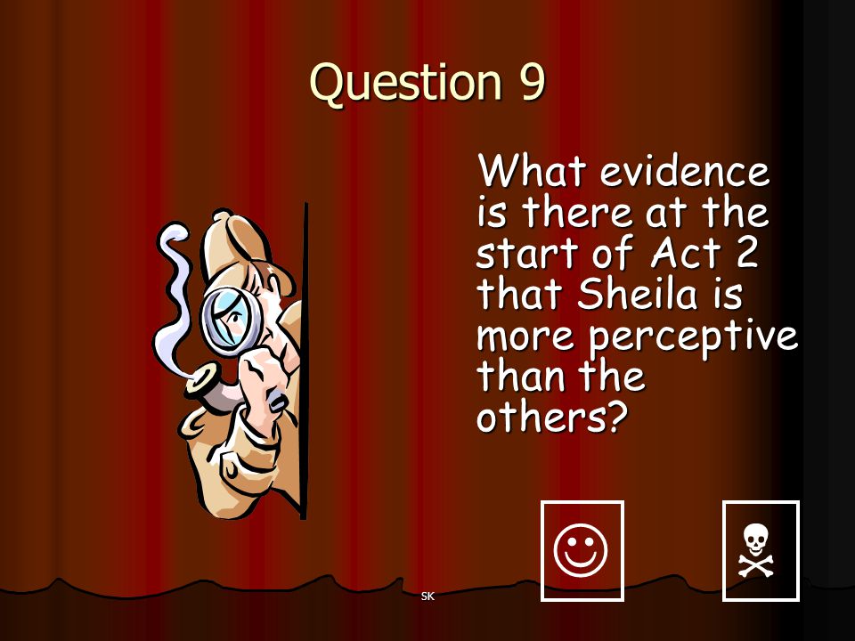 Question 9 What evidence is there at the start of Act 2 that Sheila is more perceptive than the others