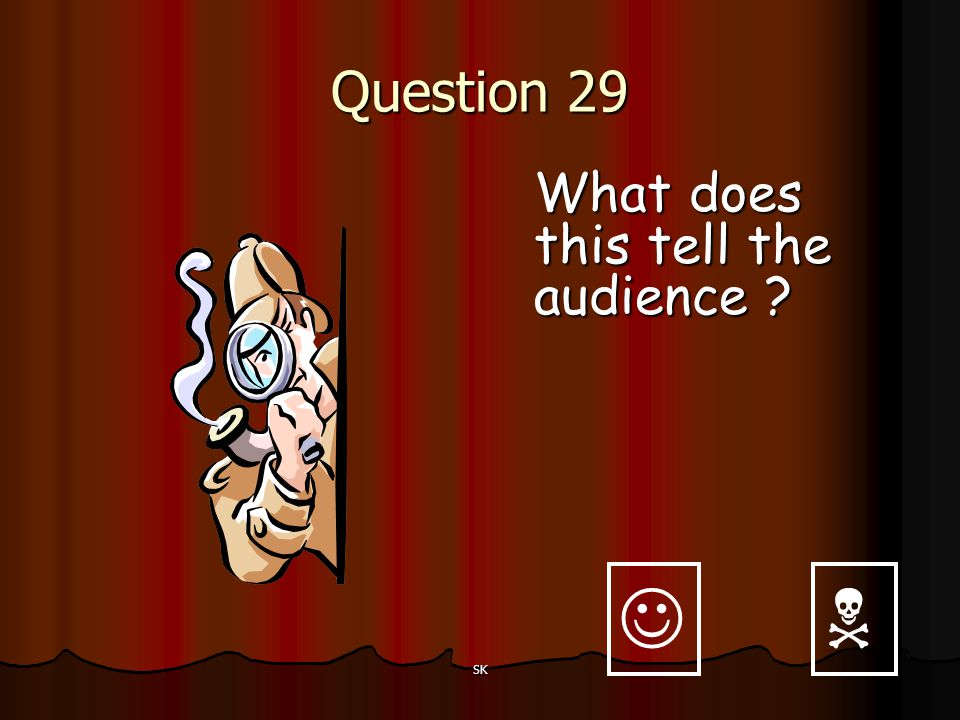 Question 29 What does this tell the audience   SK