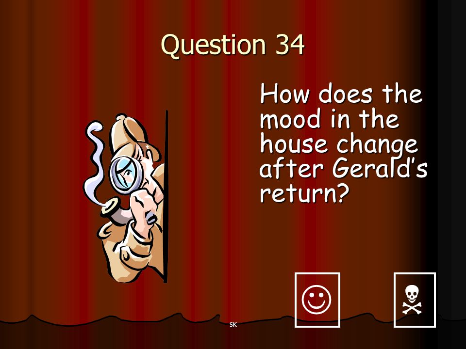 Question 34 How does the mood in the house change after Gerald’s return   SK