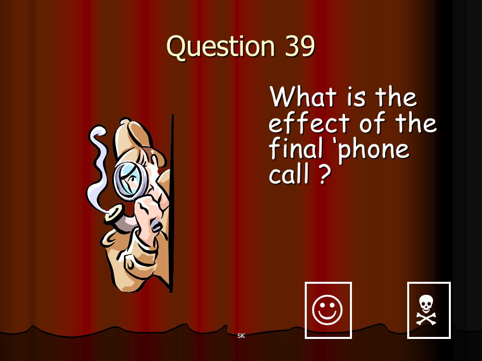 Question 39 What is the effect of the final ‘phone call   SK