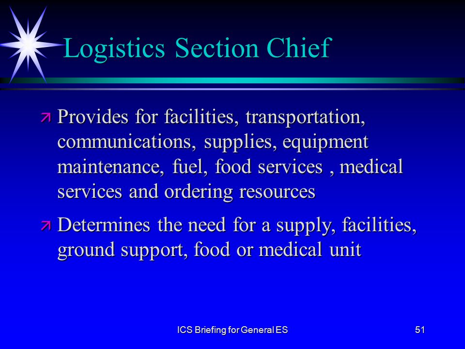 Logistics Section Chief