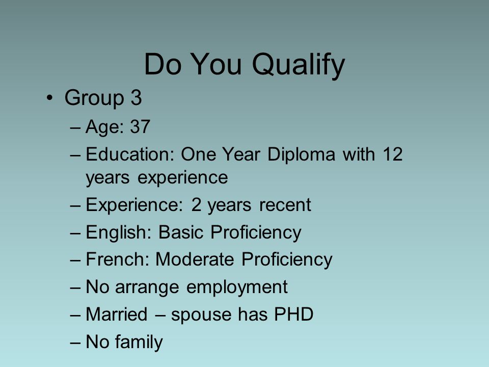 Do You Qualify Group 3 Age: 37