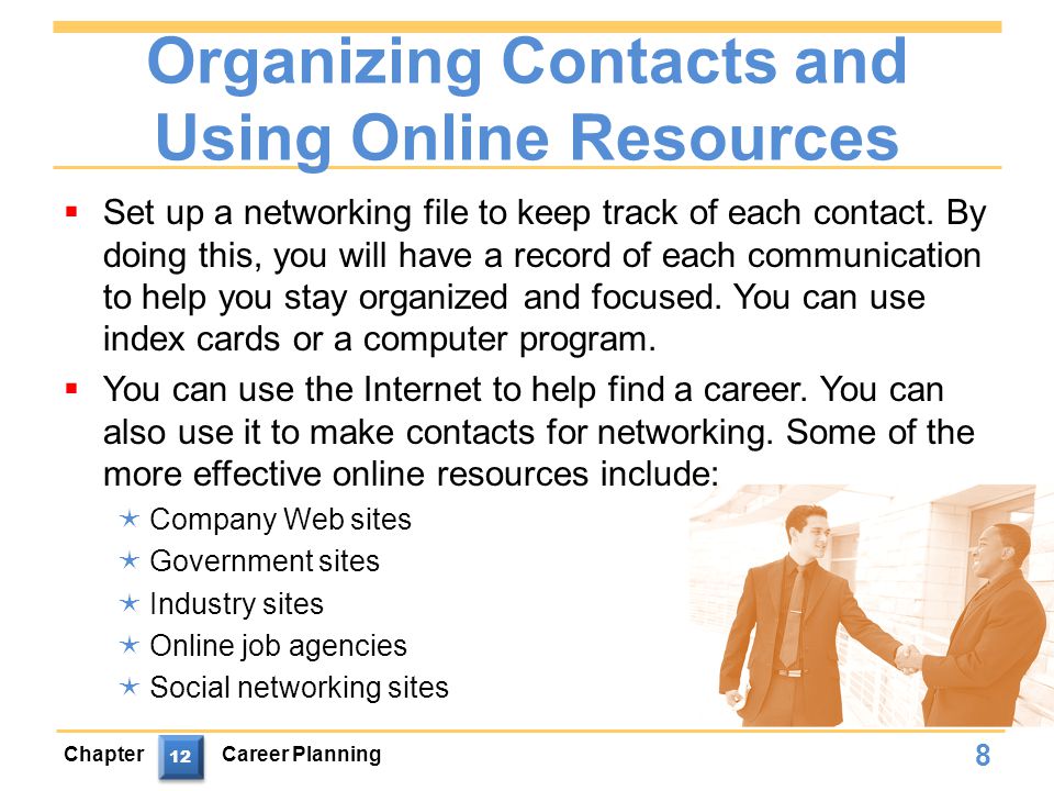 Organizing Contacts and Using Online Resources