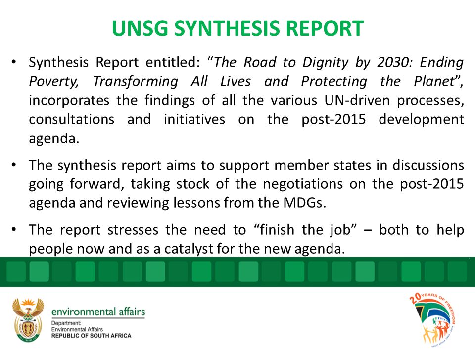 UNSG SYNTHESIS REPORT