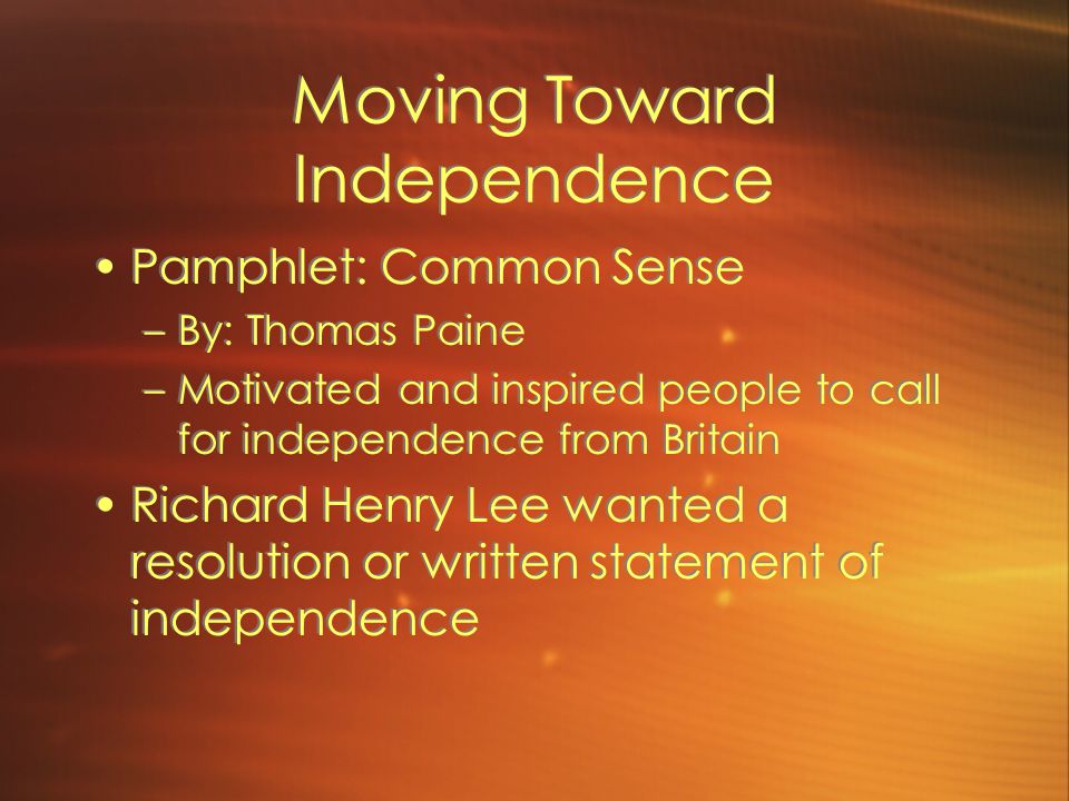 Moving Toward Independence