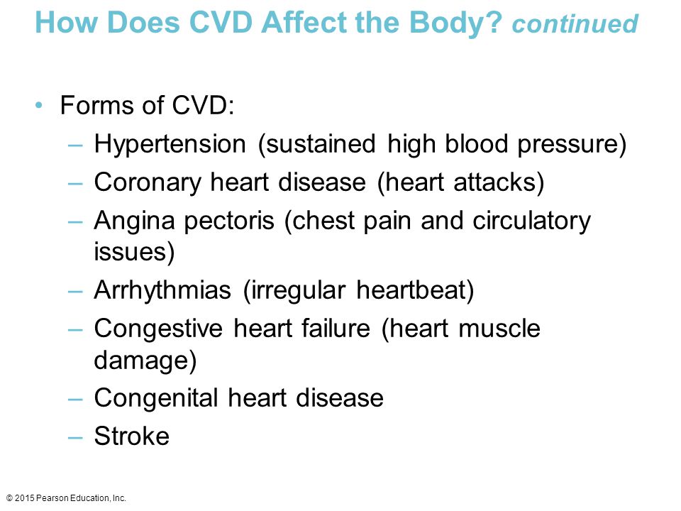 How Does CVD Affect the Body continued
