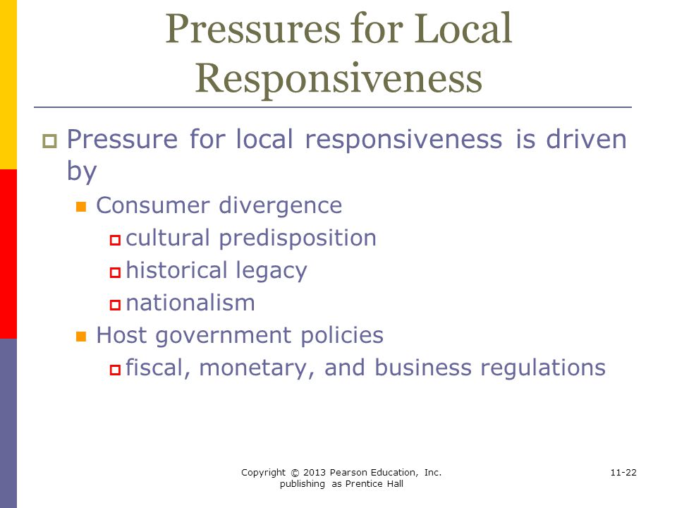 Pressures for Local Responsiveness