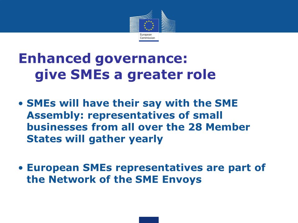 Enhanced governance: give SMEs a greater role