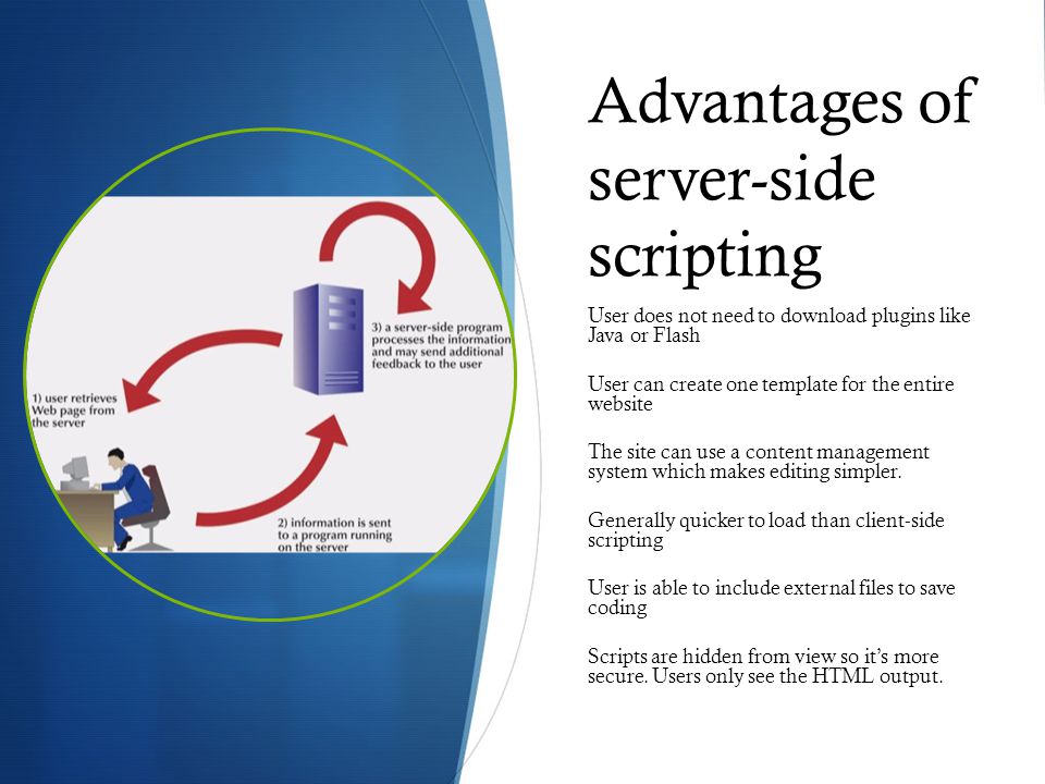 Advantages of server-side scripting