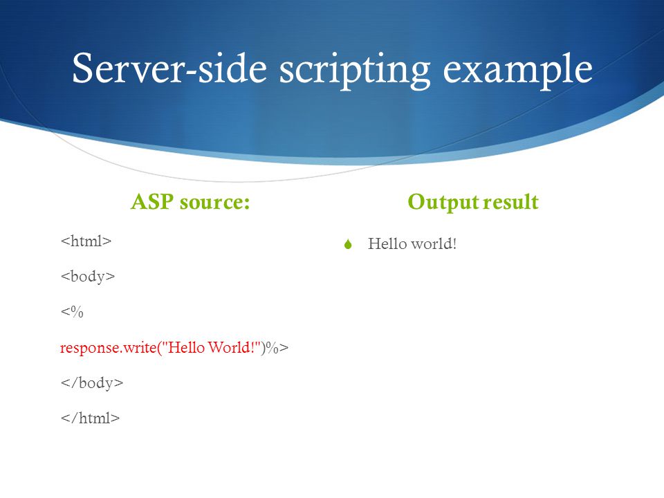 Server-side scripting example
