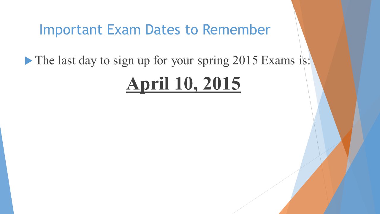 Important Exam Dates to Remember