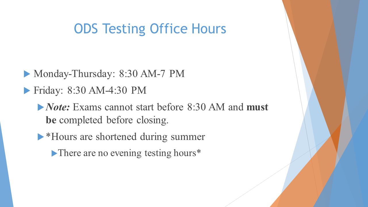 ODS Testing Office Hours
