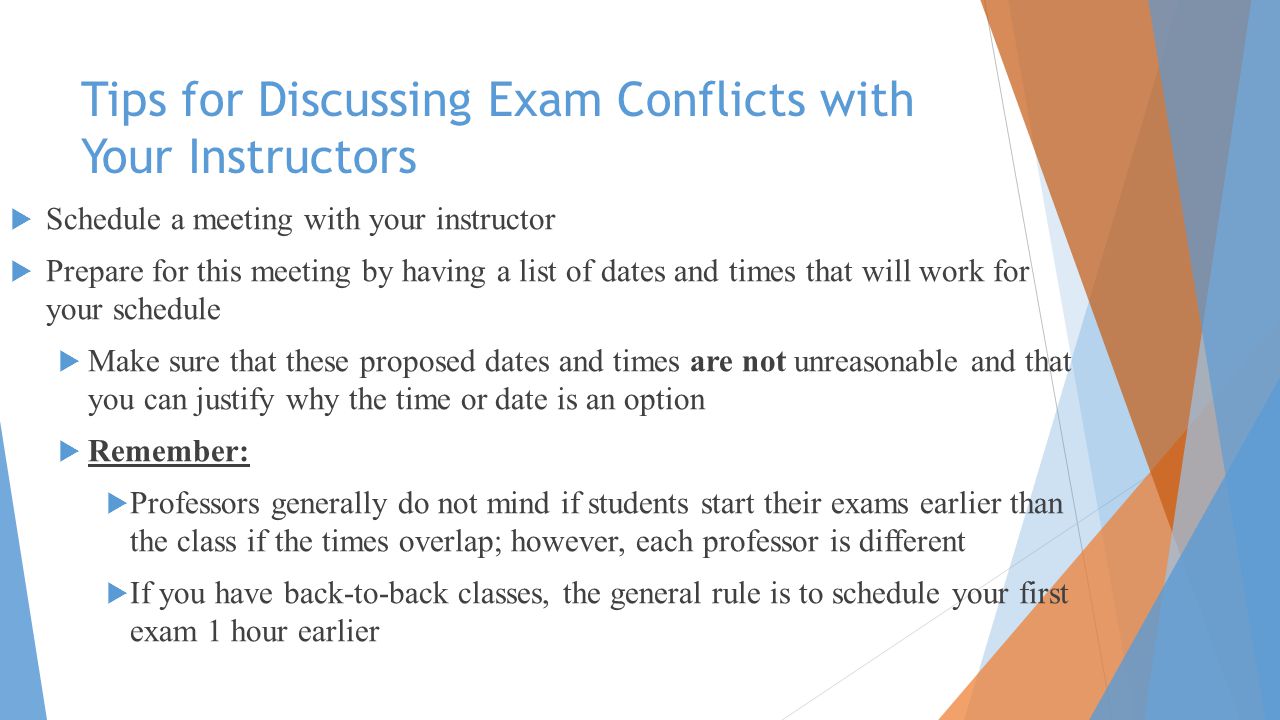 Tips for Discussing Exam Conflicts with Your Instructors