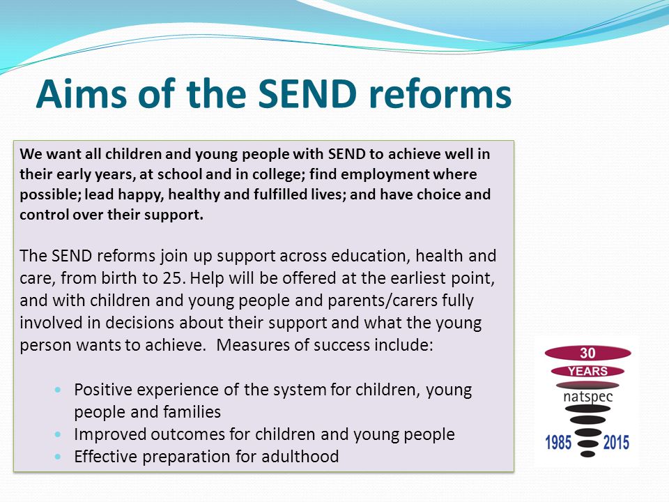 Aims of the SEND reforms
