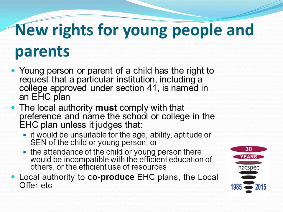 New rights for young people and parents
