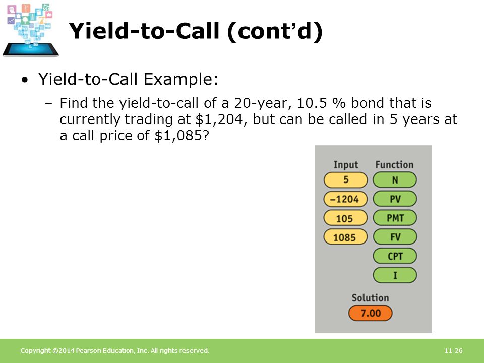 Yield-to-Call (cont’d)