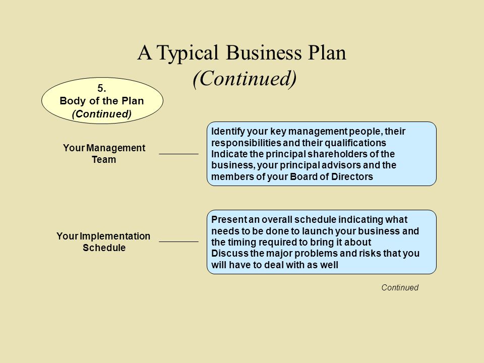 A Typical Business Plan