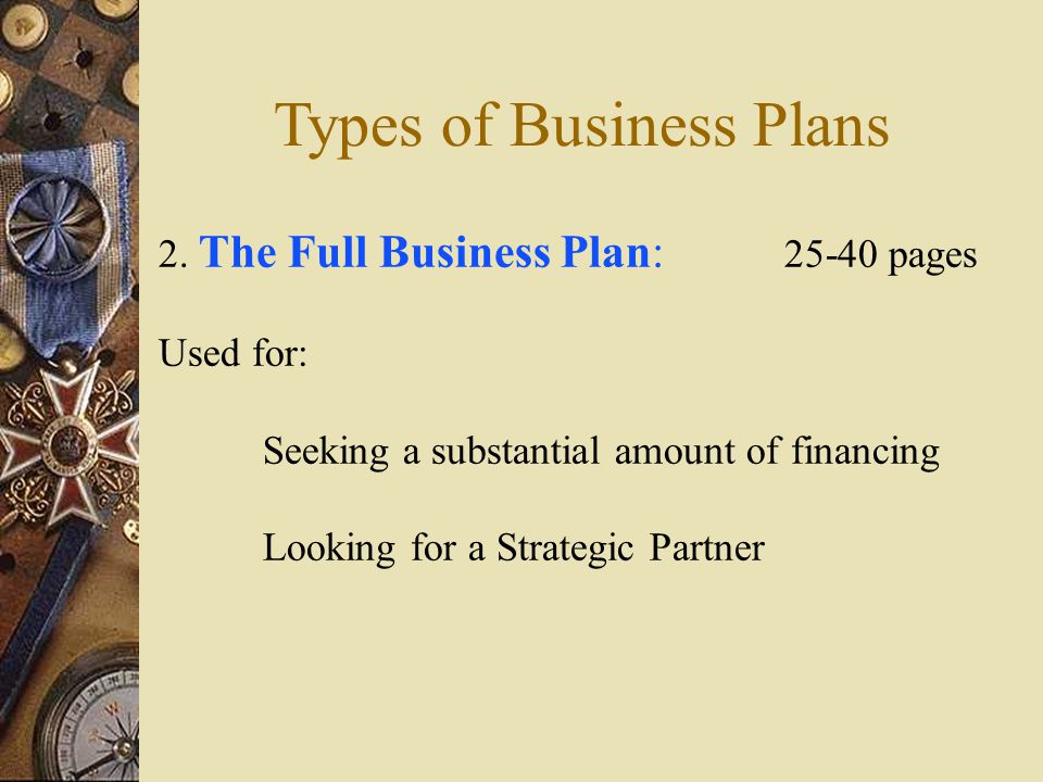 Types of Business Plans