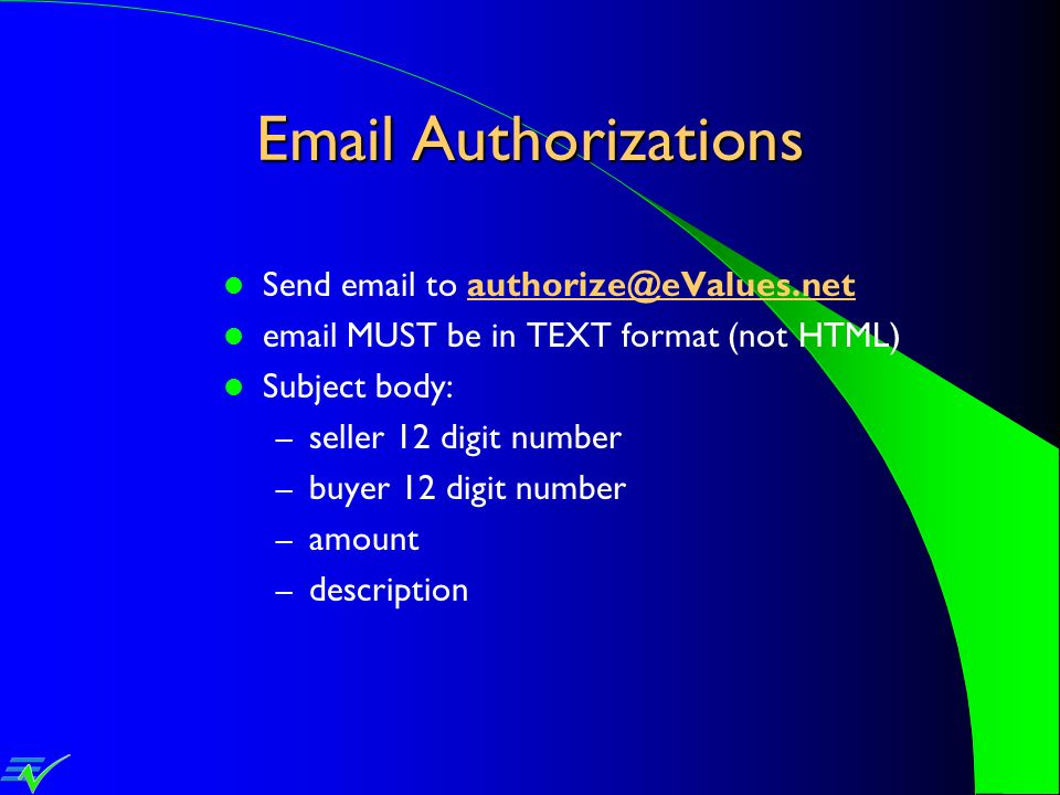 Authorizations Send  to