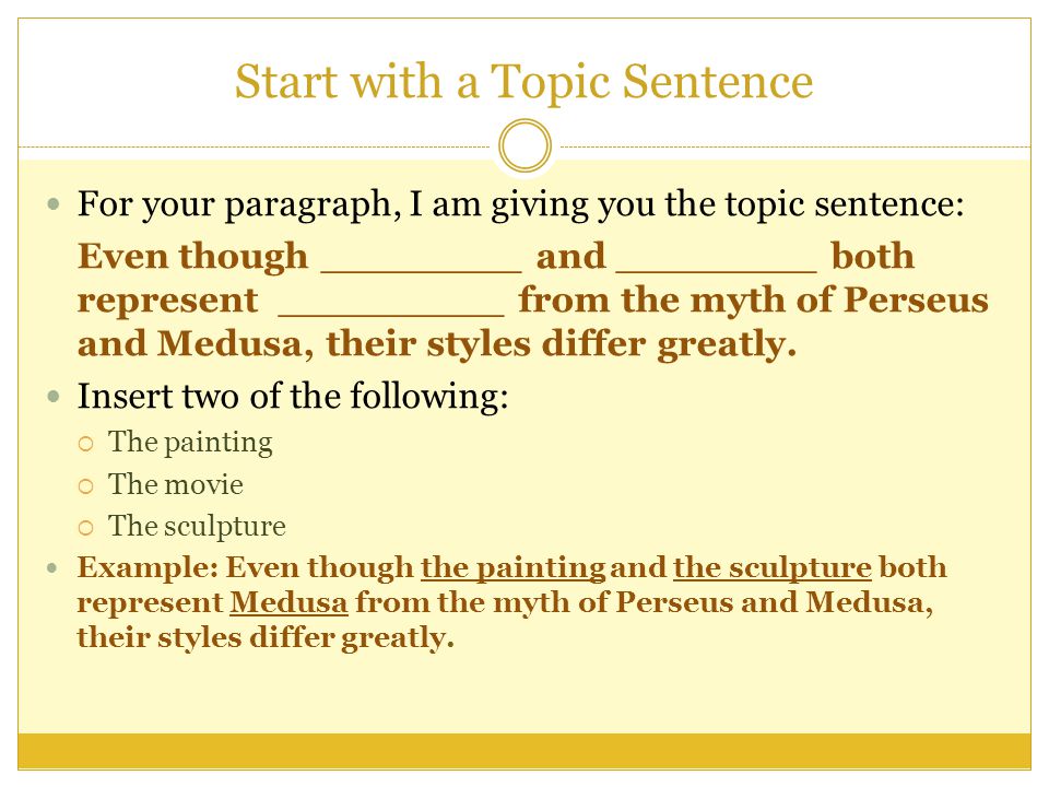 Start with a Topic Sentence
