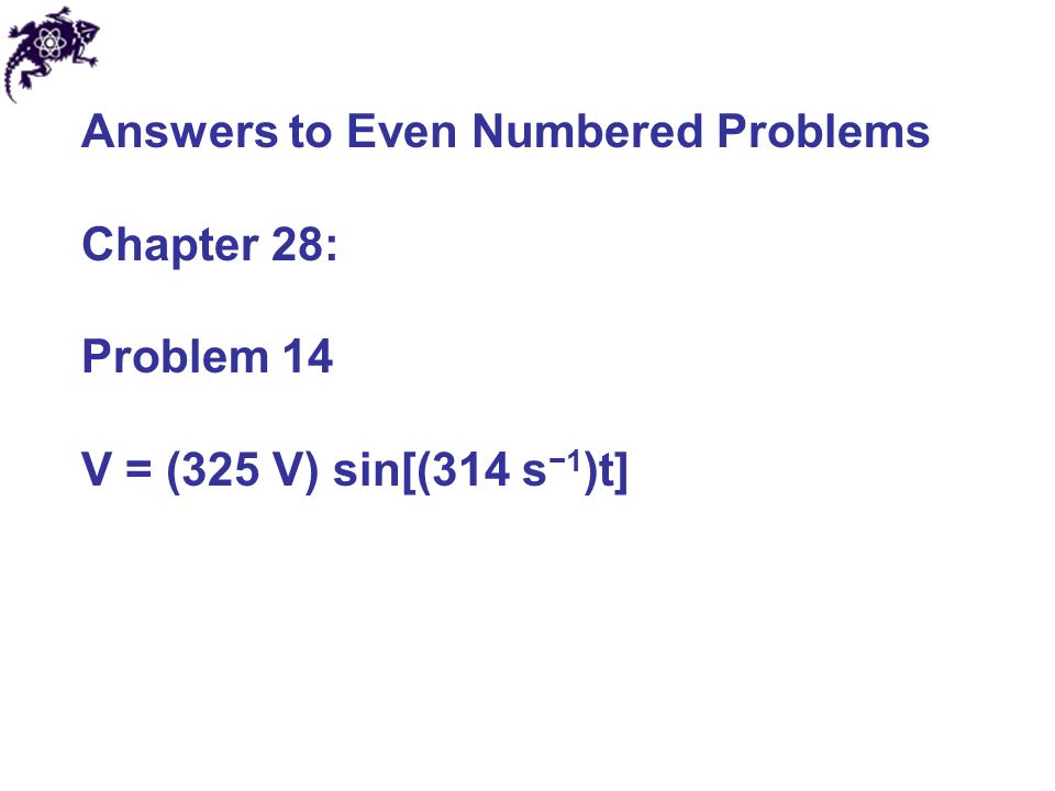 Answers to Even Numbered Problems