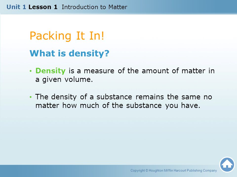 Packing It In! What is density