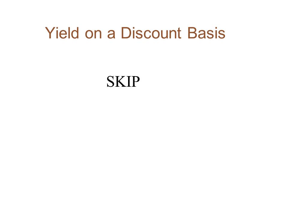 Yield on a Discount Basis