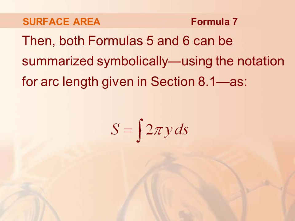 SURFACE AREA Formula 7.