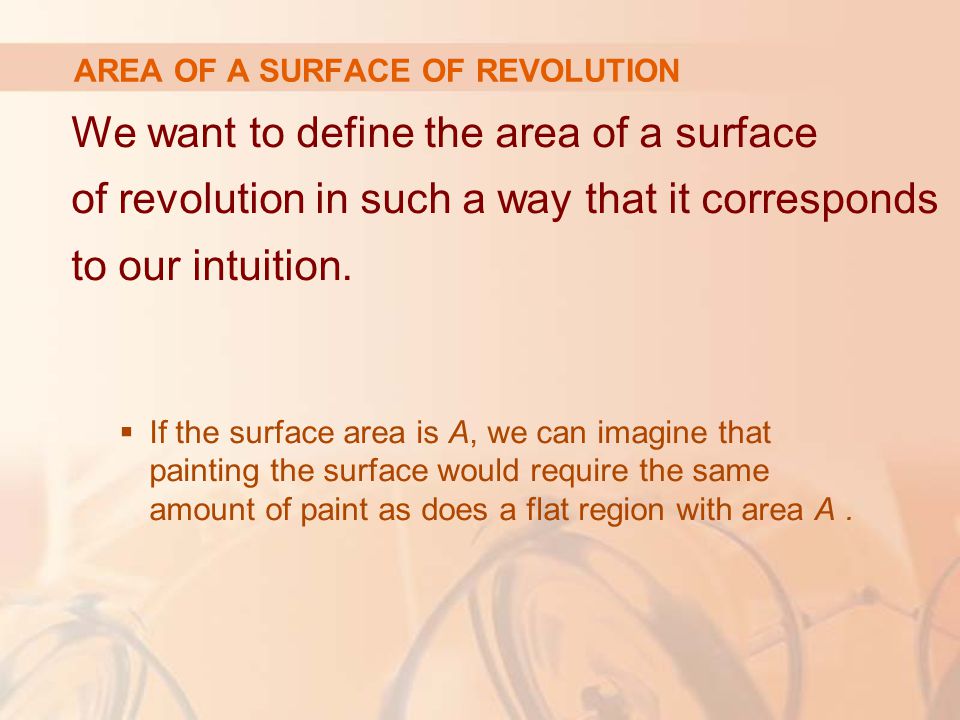 AREA OF A SURFACE OF REVOLUTION
