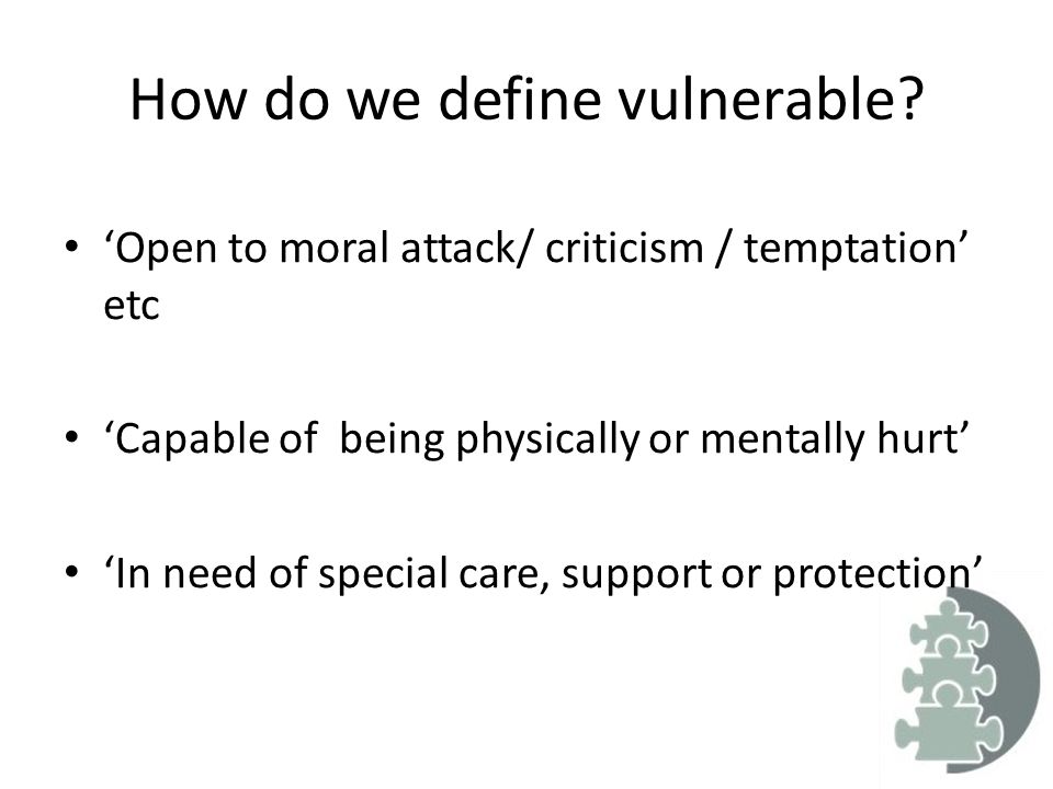 How do we define vulnerable