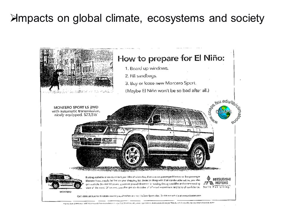 Impacts on global climate, ecosystems and society