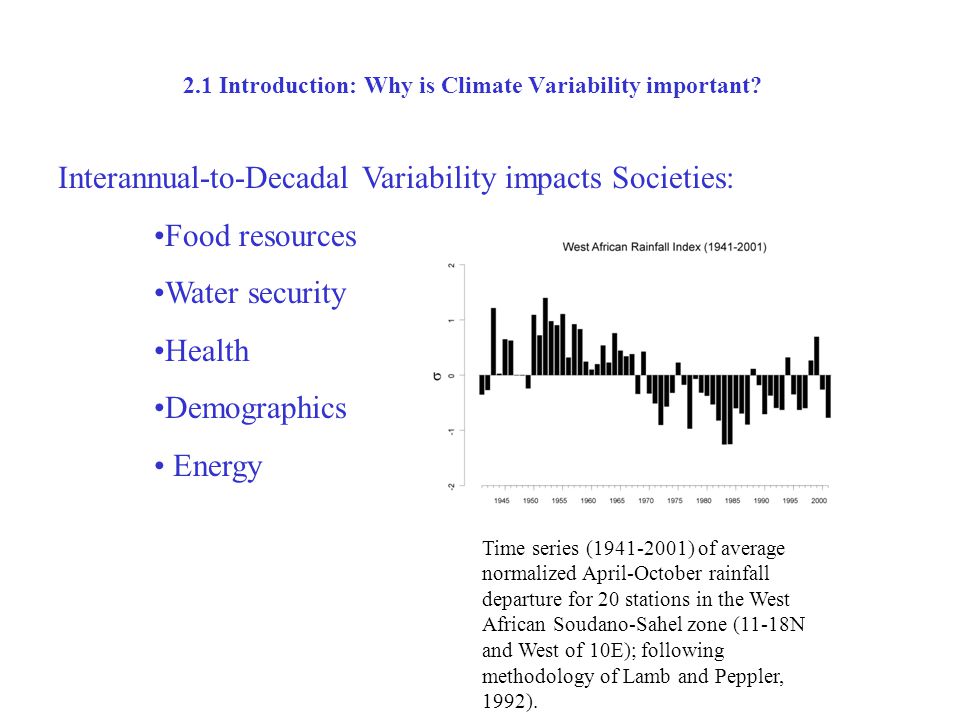 2.1 Introduction: Why is Climate Variability important