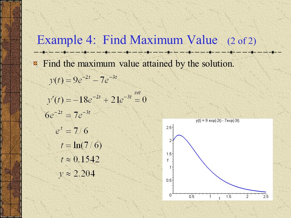 Example 4: Find Maximum Value (2 of 2)
