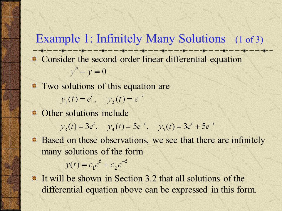Example 1: Infinitely Many Solutions (1 of 3)