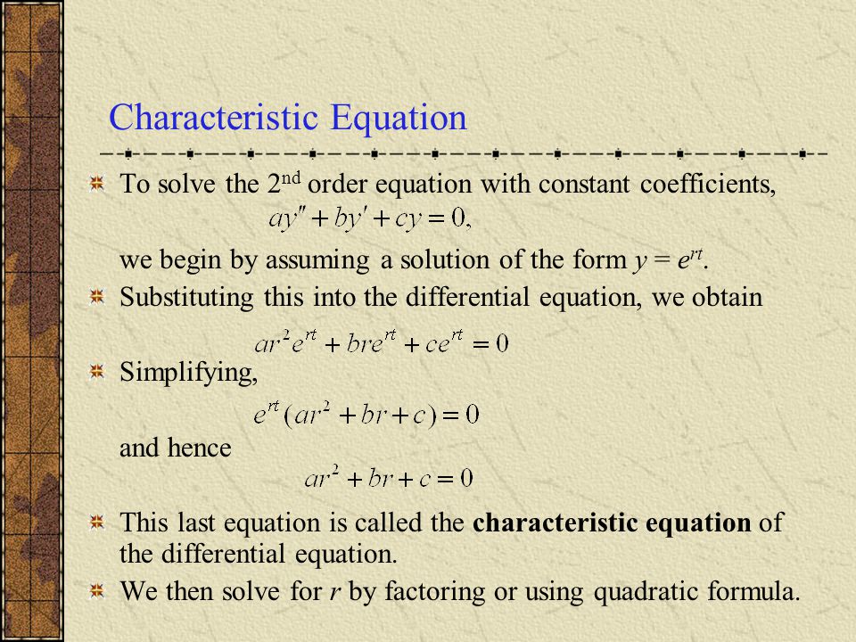 Characteristic Equation