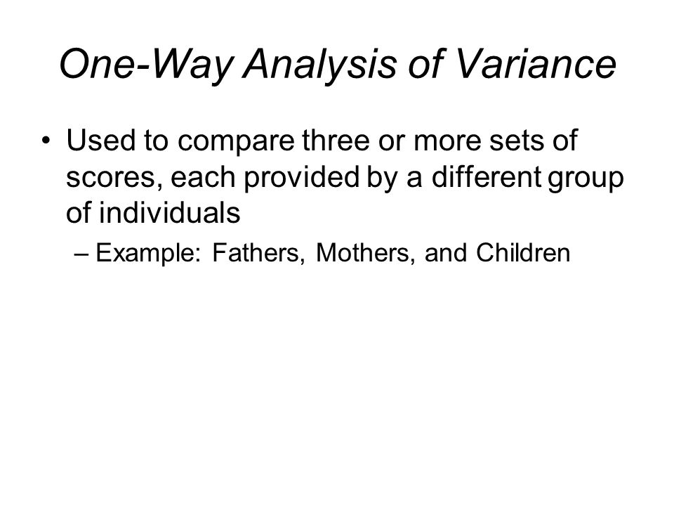 One-Way Analysis of Variance