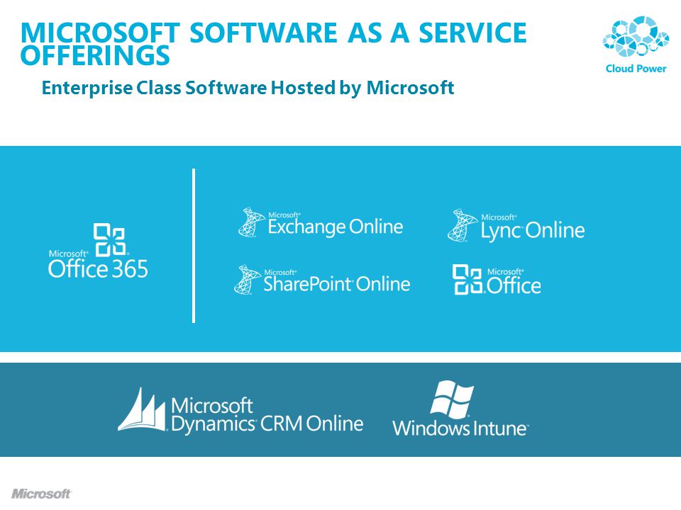 MICROSOFT SOFTWARE AS A SERVICE OFFERINGS