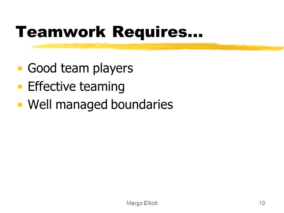 Teamwork Requires... Good team players Effective teaming