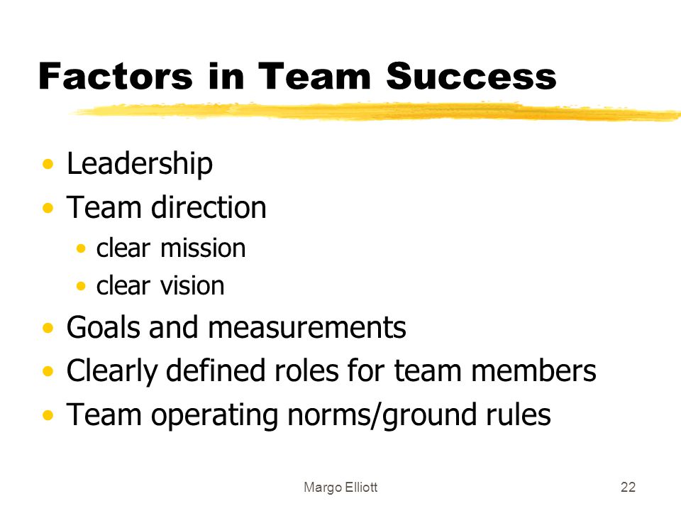 Factors in Team Success