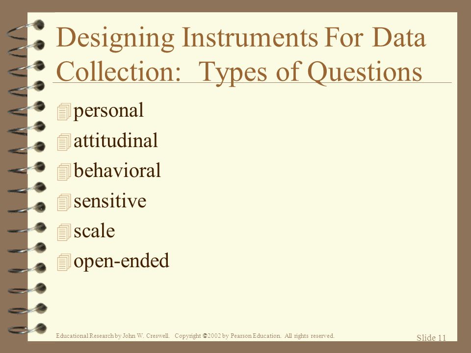 Designing Instruments For Data Collection: Types of Questions