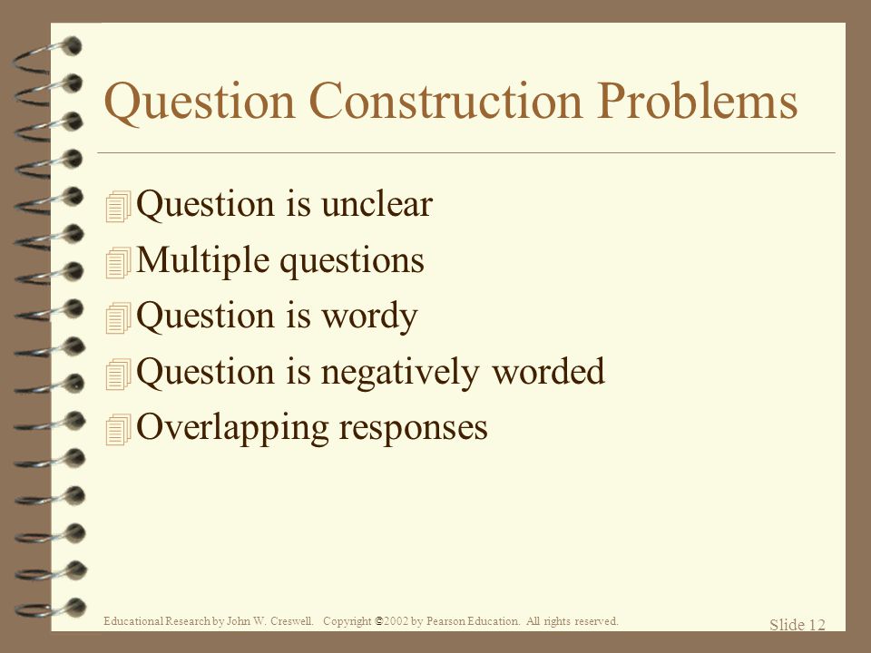 Question Construction Problems