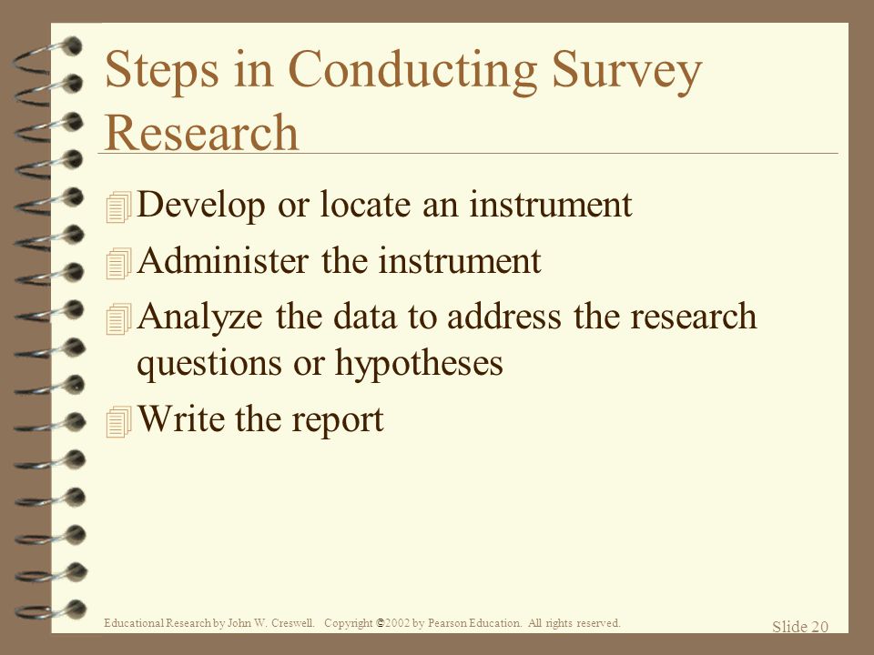 Steps in Conducting Survey Research