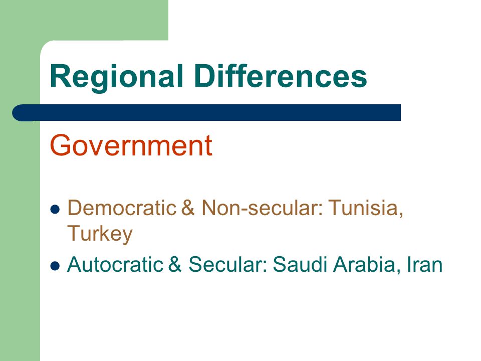 Regional Differences Government