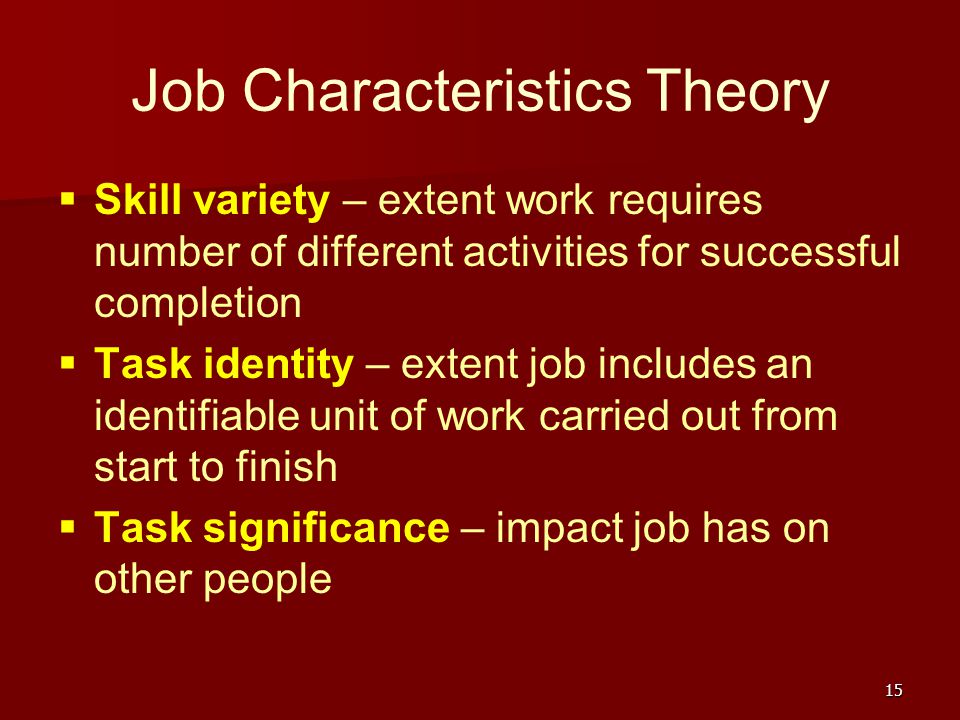 Job Characteristics Theory