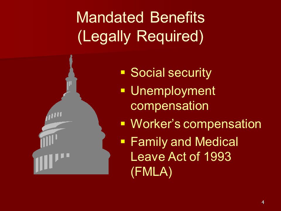 Mandated Benefits (Legally Required)